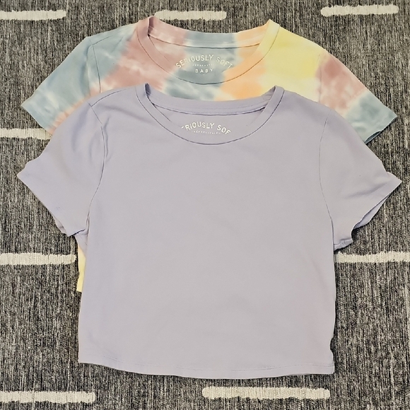 Aeropostale Tops - Aeropostale Tie-Dye and Lavender Crop T-Shirts Bundle